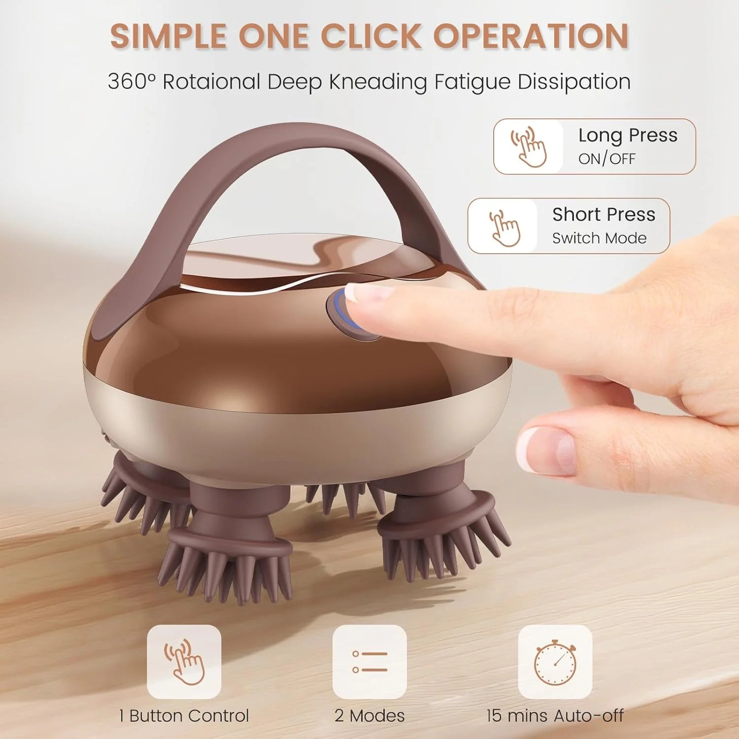 Scalp Massager - מעסה קרקפת חשמלי נטען ועמיד למים – להרפיית מתח ועיסוי ראש.